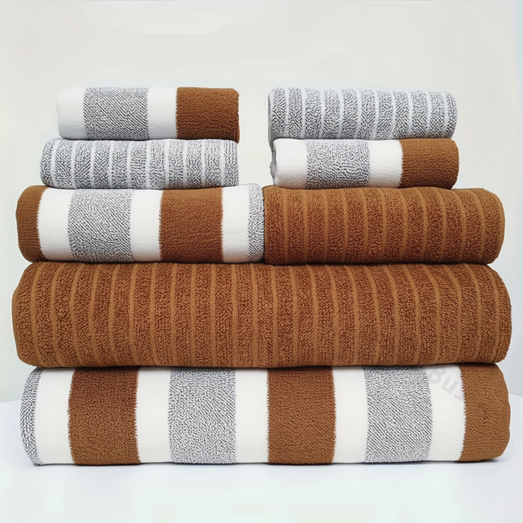 AquaPlush | Set di Asciugamani da Bagno in Pile Corallo 8 Pezzi