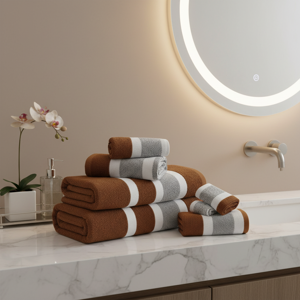 AquaPlush | Set di Asciugamani da Bagno in Pile Corallo 8 Pezzi