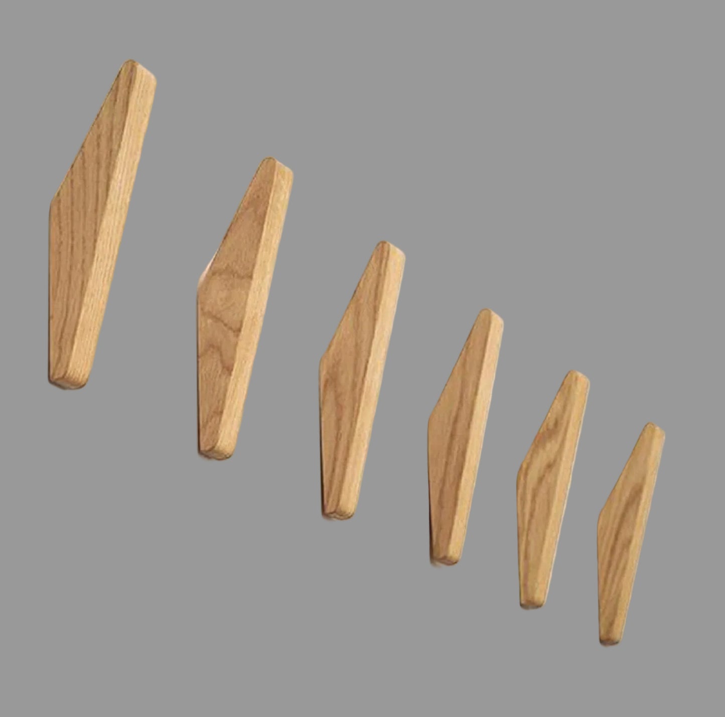 Ganci da Parete Olmo | Set di 6 Ganci in Legno Massello