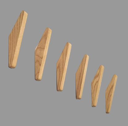 Ganci da Parete Olmo | Set di 6 Ganci in Legno Massello